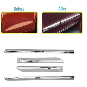 Car Door Side Beading For Datsun Go  - Silver 